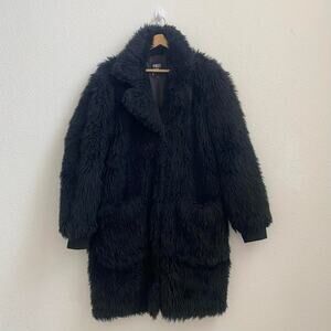 Black Faux Fur Coat